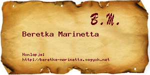 Beretka Marinetta névjegykártya